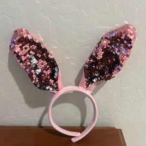 Pink or white Sequin Bunny Ear Headband